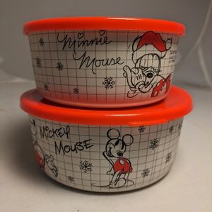 Disney Mickey Mouse Minnie Bamboo Food Storage containers.